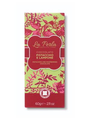 La perla Ciocccolato Pistacchio e Lampone 60g